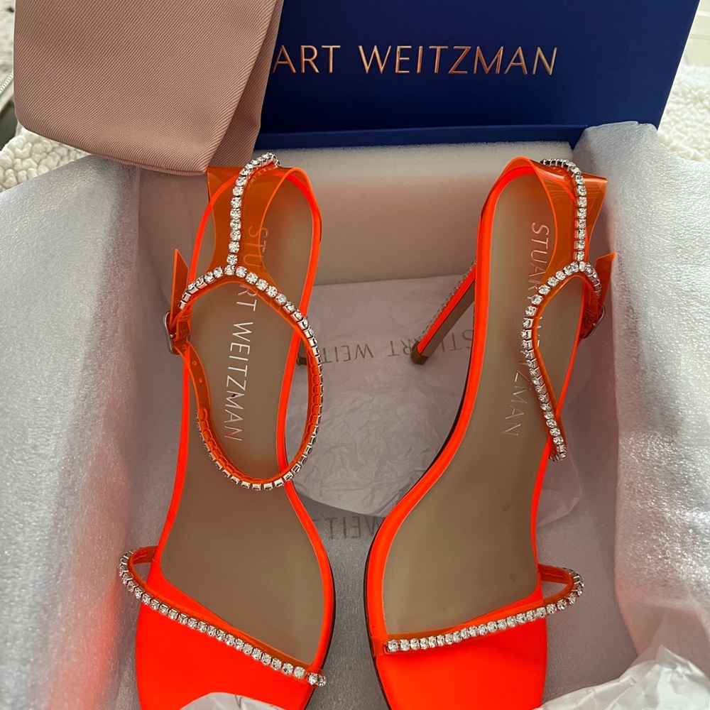 Stuart Weitzman NEW Nudistglam Crystal Heels - Sz 10